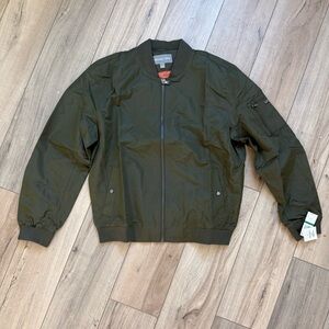 NWT Men’s Michael Kors Green Bomber Varsity Jacket Coat Full Zip Large